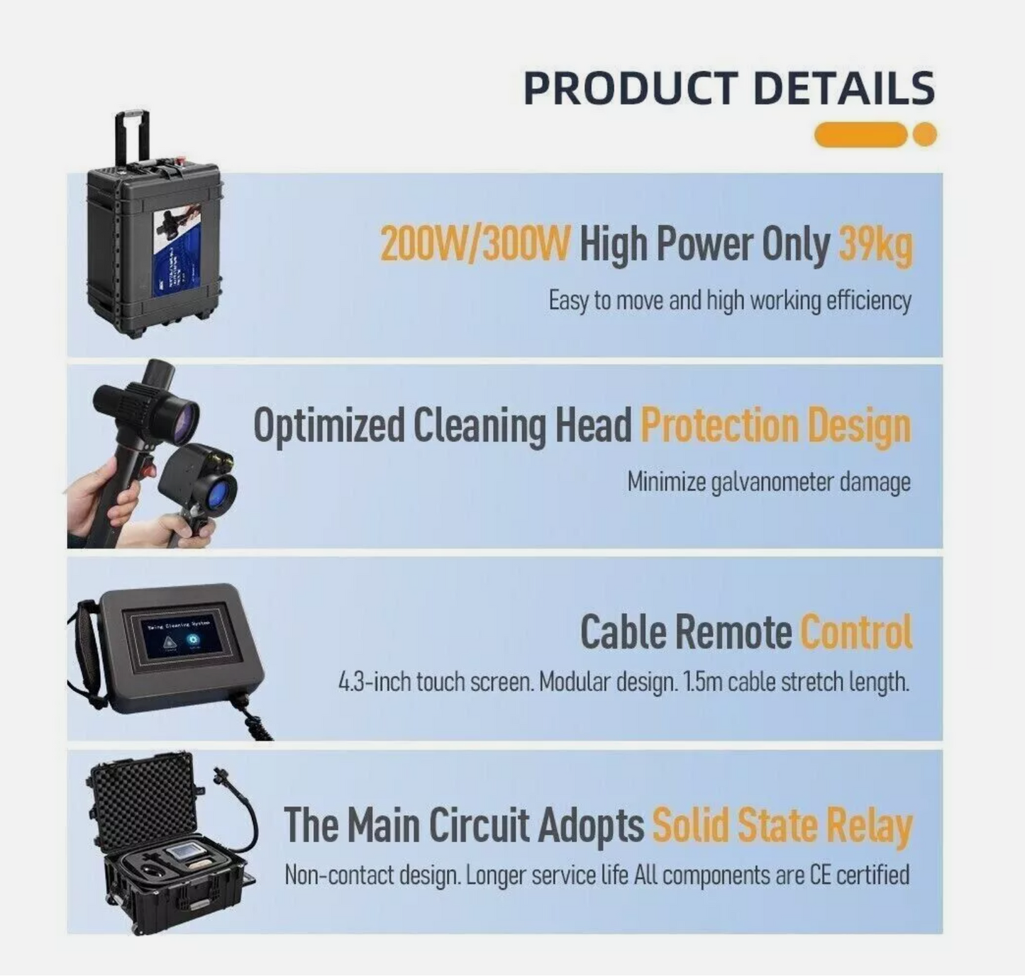 300W Pulse Laser Cleaning Machine for wood varnish (portable model)